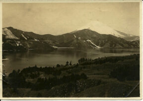 1937 postcard of Lake Hakone with Mount Fuji